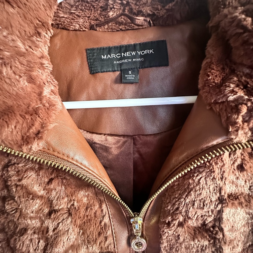 Marc New York Chocolate Faux Fur Vest - Picture 5 of 8